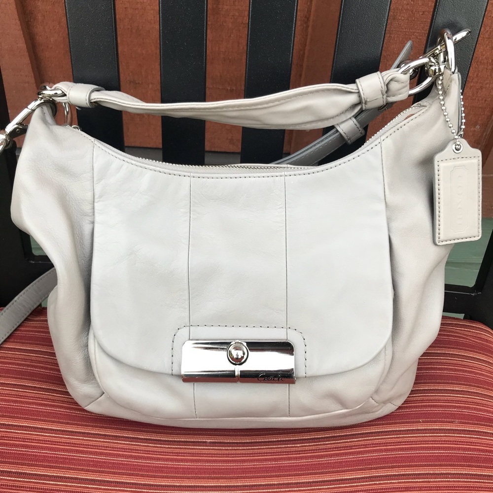 Coach Kristin Hobo Leather Gray crossbody bag
